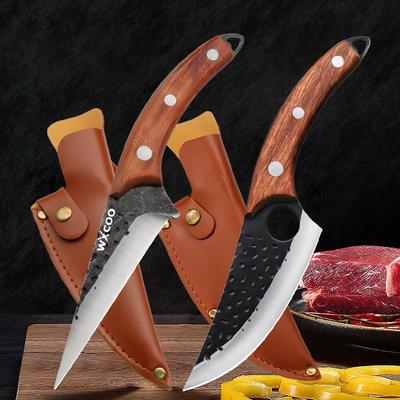 Нож для разделки мяса из нержавеющей стали, кованый нож для обвалки, профессиональные кухонные ножи, нож для шеф-повара, нож для рыбы, кухонный инструмент с чехлом