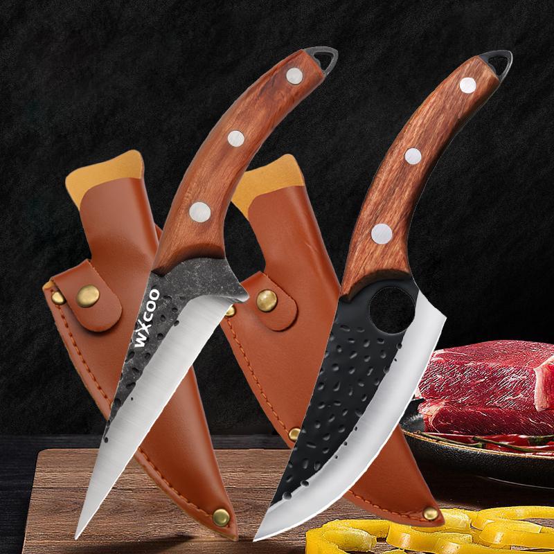 Stainless Steel Meat Cleaver Forged Boning Knife Professional Kitchen Knives Chef Knife Fish Knife Cooking Tool with Cover