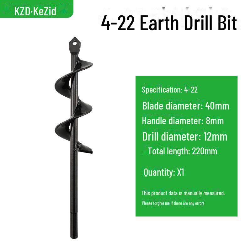Garden Spiral Drill Bit Tool for Planting and Soil Loosening