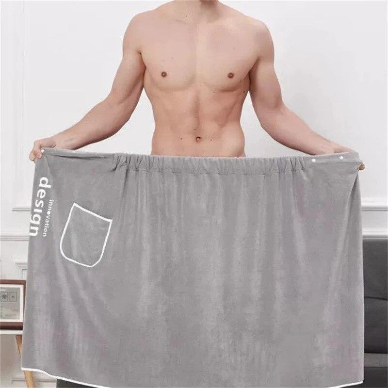 Fashionable Men's Two-piece Set of Bath Towels, One Pair of Household Coral Velvet, Absorbent and Wearable, Can Wrap Towels, Bath Towels