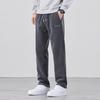 "2024 Men's and Boys' Warm Velvet Straight Pants: Casual Autumn/Winter Sport Trousers"