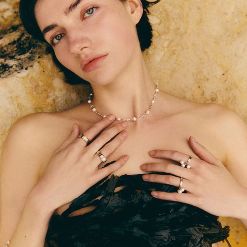Серебряное кольцо lowool Tree pearls