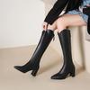 Autumn Winter Women Knight High Boots Fashion Pointed Toe Knight Long Booties Female Thick Heel Shoes