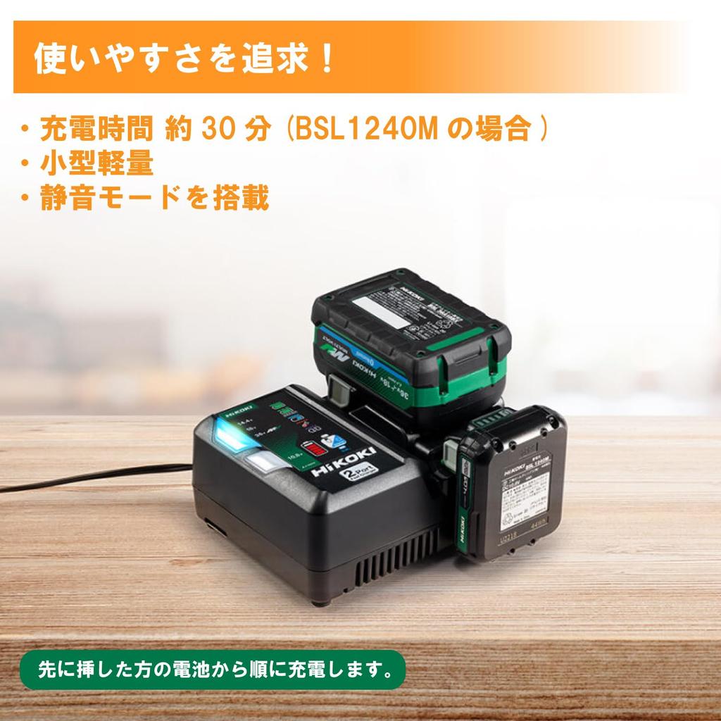 HiKOKI Starter Kit 2 and System Case 1, 2-Port Charger, Multi-Volt Batteries, 2, UC18YDML(2XSZ)
