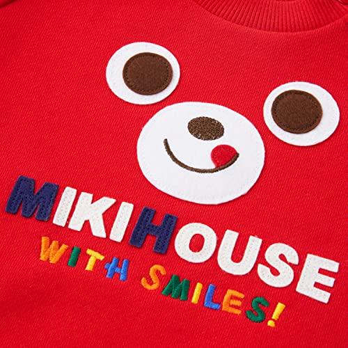 Miki House 10-5610-579 Sweatshirt, Long Sleeve, Boys, Girls, Baby, Kids, Children's Clothing, Red, 80