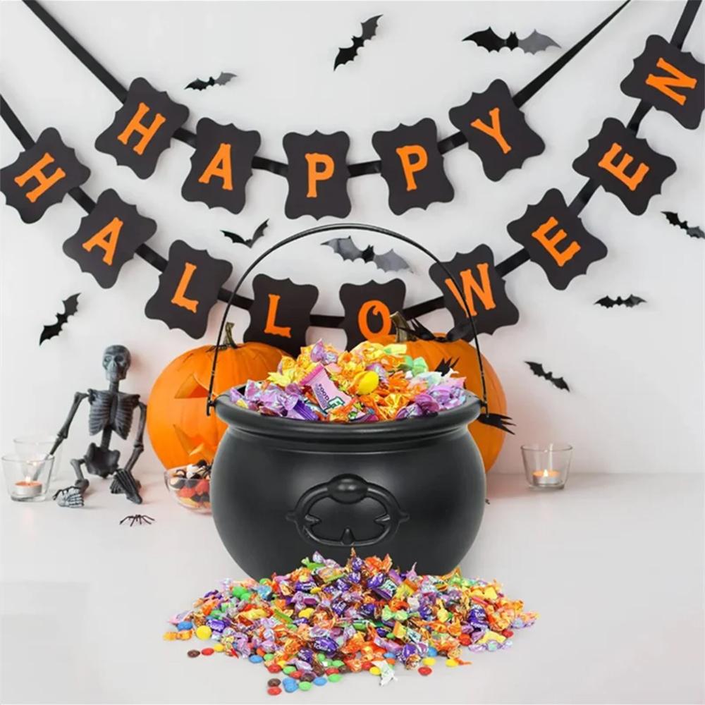 6/12 шт. Ведро для конфет на Хэллоуин Мини черные котлы-котелки Держатель для угощений Реквизит для украшения вечеринки на Хэллоуин