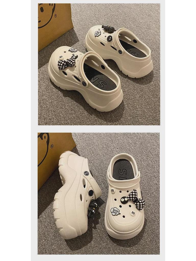 Женские пляжные тапочки EVA 2024 года на толстой подошве с нескользящим закрытым носком