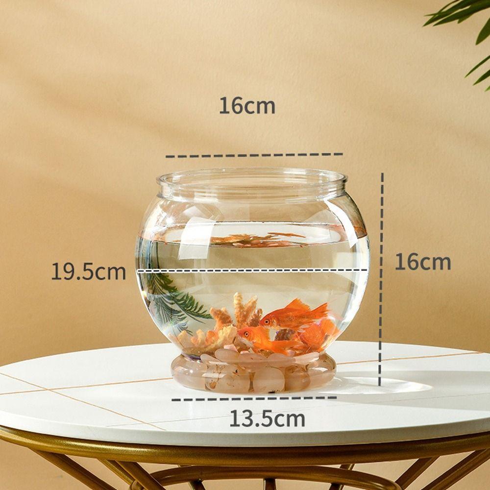 Portable Transparent Round Fish Tank Clear Desktop Aquarium Bowl Fish Bowl Small Aquariums
