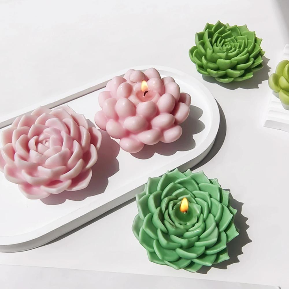 3D Fleshy Succulent Series Candle Silicone Mold DIY Flower Plaster Soap Mold Valentine's Day Gift Handmade Candle Making