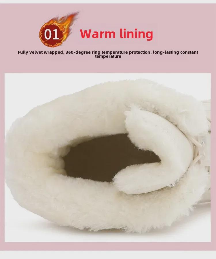 Women's 2024 Winter Wide-Toe High-Top Velvet-Lined Snow Boots - Trendy, Thickened and Warm for Outdoors