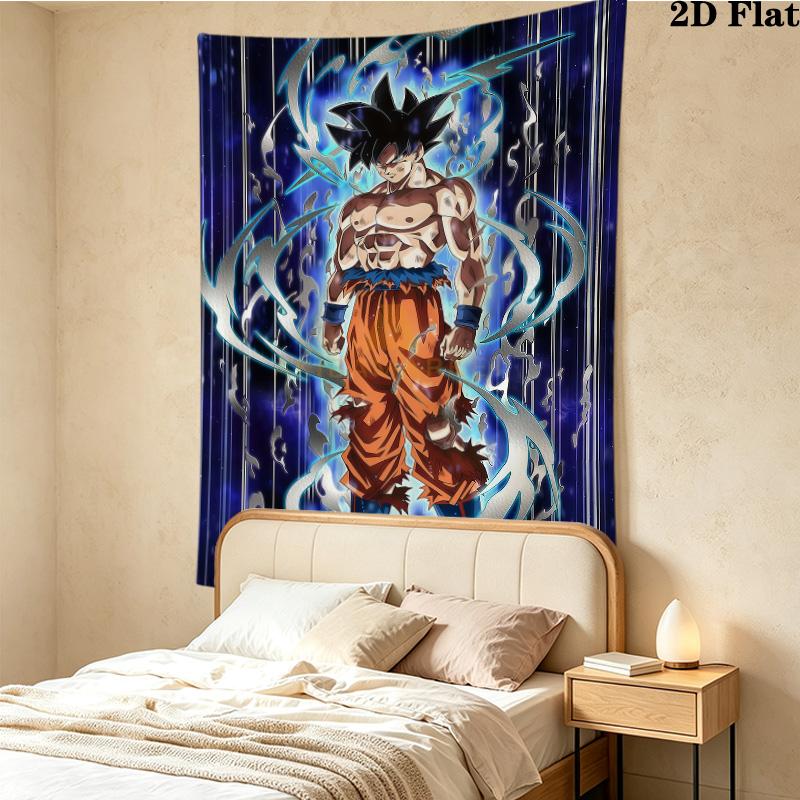 Son Goku Wall Tapestry Aesthetic Wall Hanging Printed Fabric Blanket Decorative Tapestries For Bedroom Living Room Home Decor