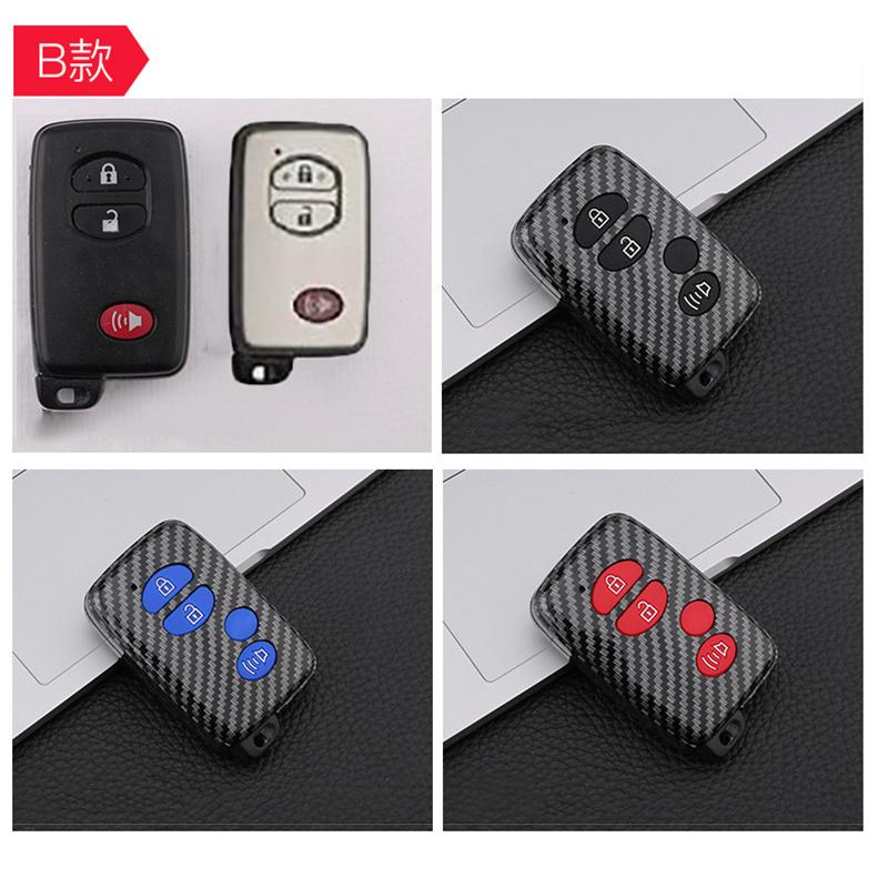Чехол для ключа автомобиля из ABS-углерода для Toyota Aqua Rav4 Land Cruiser Camry Prado Corolla Prius Чехол Бесключевой Пульт Дистанционного Управления 2 3 Кнопки 2013 20