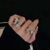 Punk Liquid Butterfly Open Rings Adjustable Women‘s Rings Fashion Vintage Metal Couple Ring Gothic Exaggerated Jewelry