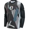 Футболка X NBA Brooklyn Nets City Edition с цветными блоками и круглым вырезом, быстросохнущая, с длинным рукавом, мужские топы, черная FZ0082-010