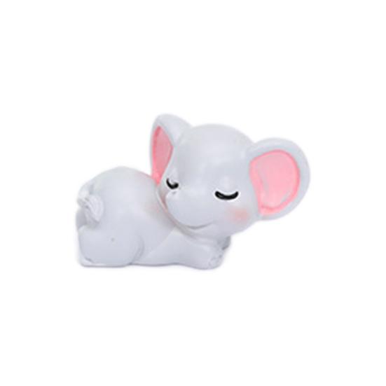 Elephant Figurine Handcrafted Sweet Expression Casting Decorative Realistic Looking Elephant Statue Car Decor