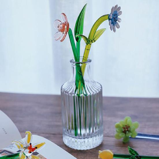 Стеклянный цветок ремесло орнамент многоцветный изысканный мастерство стеклянный миниатюрный цветочный декор