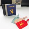 PU Leather Passport Passport Cover Can Be Customized LOGO Map Bronzing Luggage Tag Passport Holder Set