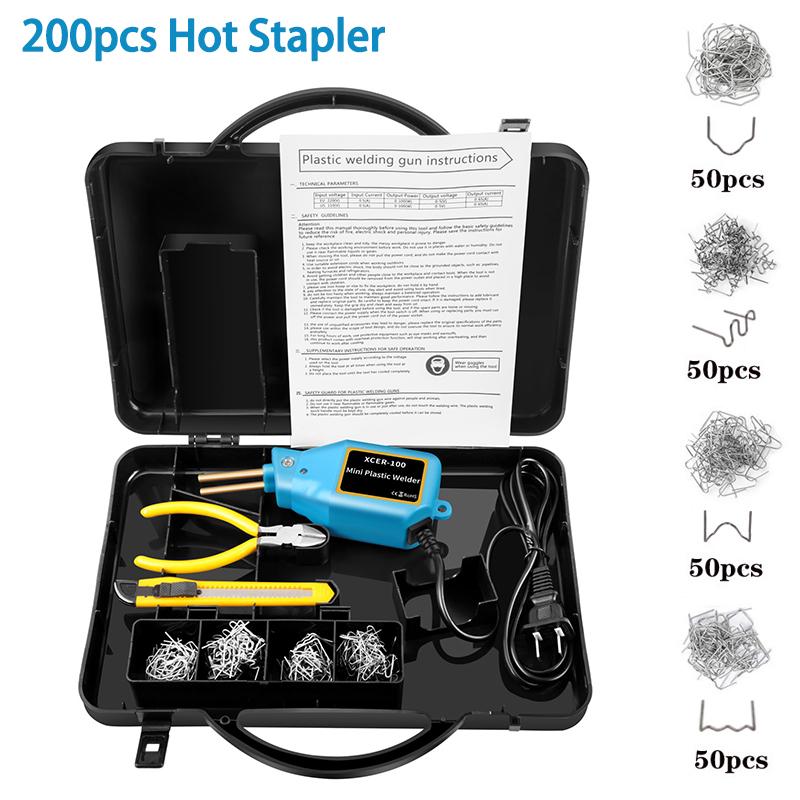 Новый сварочный аппарат для пластика, мини-тепловая пушка 100 Вт, горячий степлер, сварочный аппарат для пластика, Pro, автомобильный бампер, электронный набор инструментов для ремонта пайки