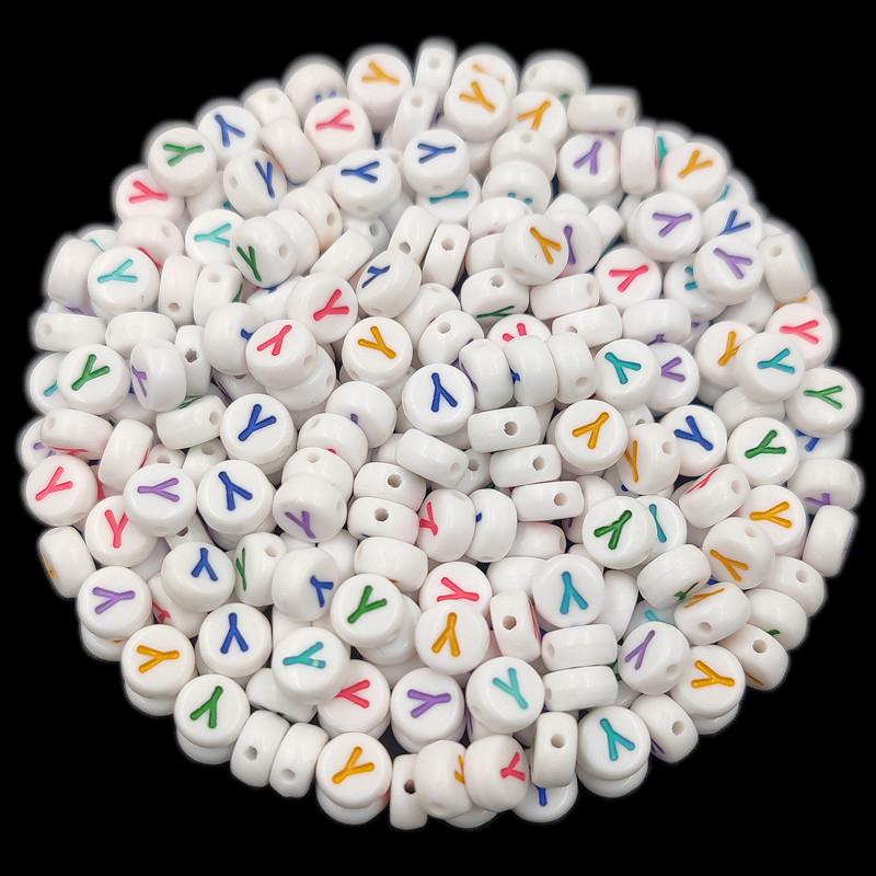 Товары для домашней вечеринки, 50 шт., 7 мм, красочные буквы, оптовая продажа, свободные бусины, изготовление ювелирных изделий, ожерелье, браслет, сделай сам, для кулона