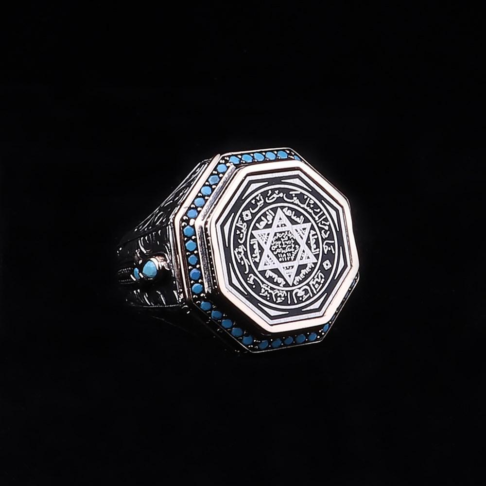 Сулейман Великолепный: Серебряное кольцо с печатью османского короля - королевская дань ювелирным изделиям - мужское кольцо турецкой ручной работы