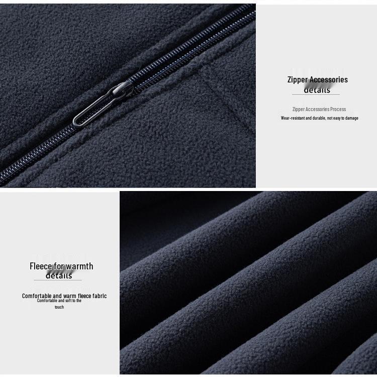 Мужская двусторонняя куртка из полярного флиса и велюра: Теплый, Повседневный, Свободный крой для Осени и Зимы