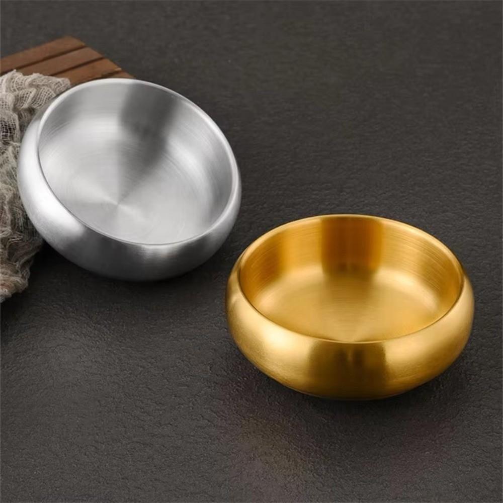 Double-Layer Insulated Soup Bowl Silver/Gold Storage Bowl High Quality Rice Bowl Home Dining