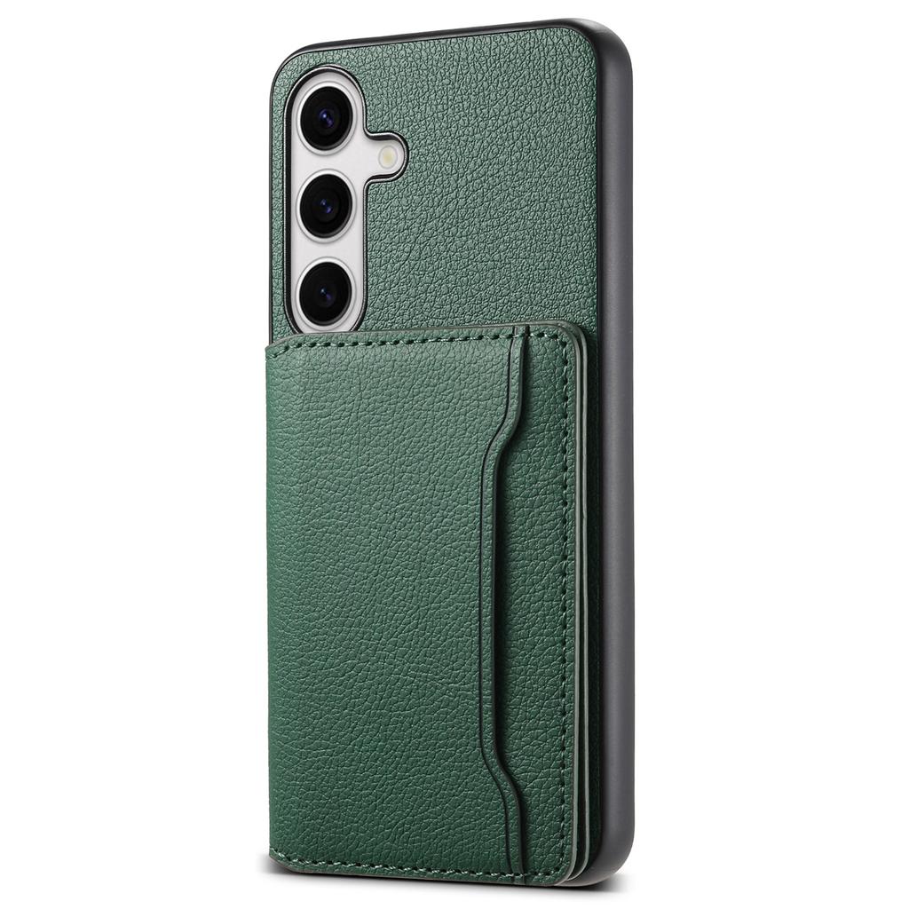 Чехол для Samsung Galaxy S25 с отделениями для карт, подставкой, задняя крышка телефона из кожи с текстурой теленка