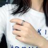 VENTFILLE 925 Sterling Silver Rings Letter for Women Girl Gift Chain INS Trend Retro Punk Lucky Jewelry Dropship Wholesale