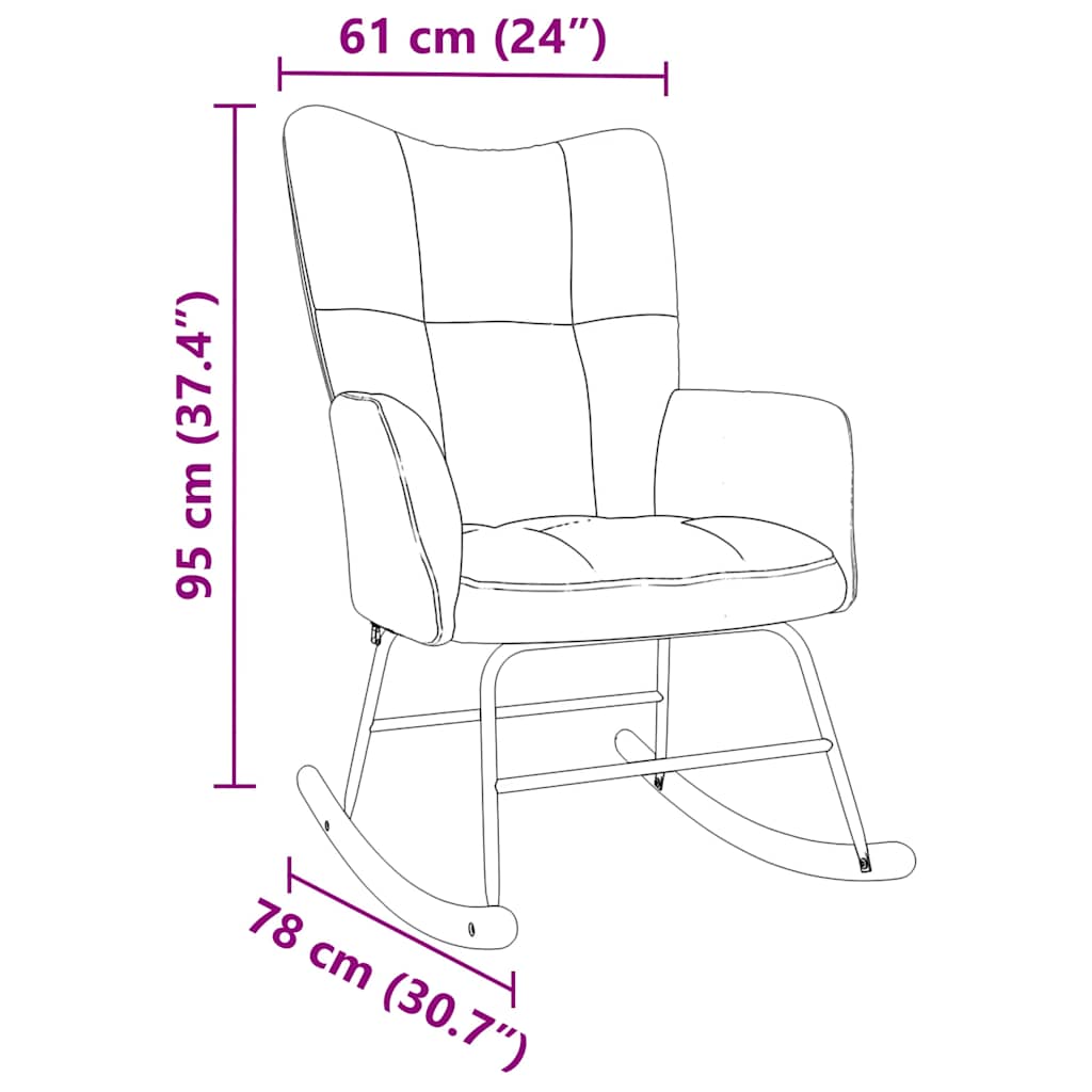Rocking Chair Dark Gray Fabric