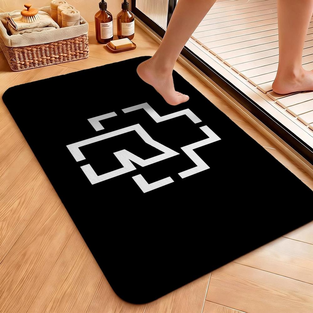 Rammstein Iconic Industrial Metal Logo Theme Rug Durable Stainresistant Carpet For Bathroom Kitchen Home Party Decor Great Holiday Gift