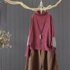 Women's Autumn and Winter Casual Semi High Neck Double-sided Velvet Top Loose Bottom Shirt for Outerwear
