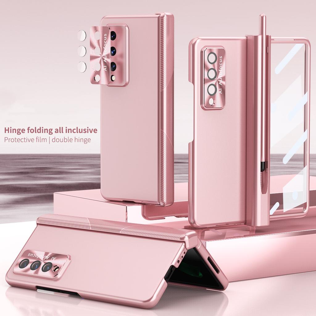 Shockproof Tempered Glass Folding Case For Samsung Galaxy Z Fold 4 5g Fold4 Fold 3 Fold3 Full Protection Cover With Pen Holder