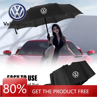 Для VOLKSWAGEN 1 шт. Для автомобиля VW Значок Черный Зонт Дождь Женщины Мужчины Автоматический Ветрозащитный Водонепроницаемый Снегозащитный Наружный Porta