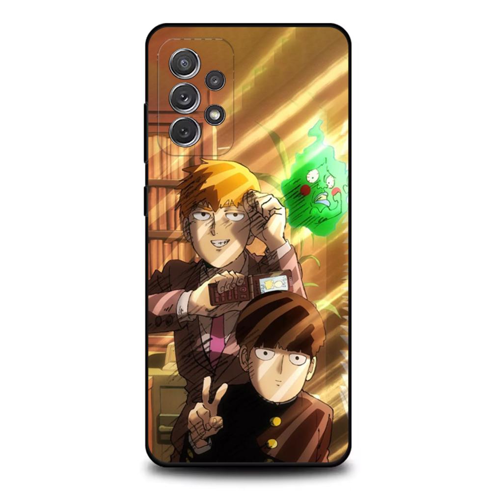 Мультяшный чехол для телефона Mob Psycho 100 для Samsung S25, S24, S21, S22, S23, S30, Ultra, S20, Plus, Fe, Lite, Note, 10, 9, 5G Черный чехол