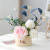 Living Room Decor: Artificial Sunflower and Green Plant Arrangements, Small Potted Plants, and Plastic Bouquets