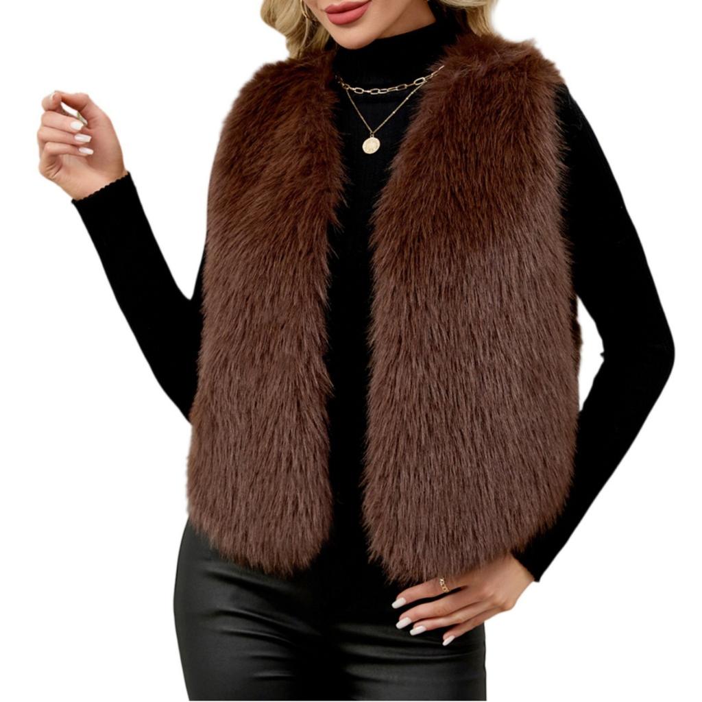 Модный женский жилет с V-образным вырезом, куртка без рукавов