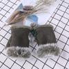 Soft Fingerless Mittens Warm Plush Gloves Winter Rabbit Hair Gloves  Women Girls