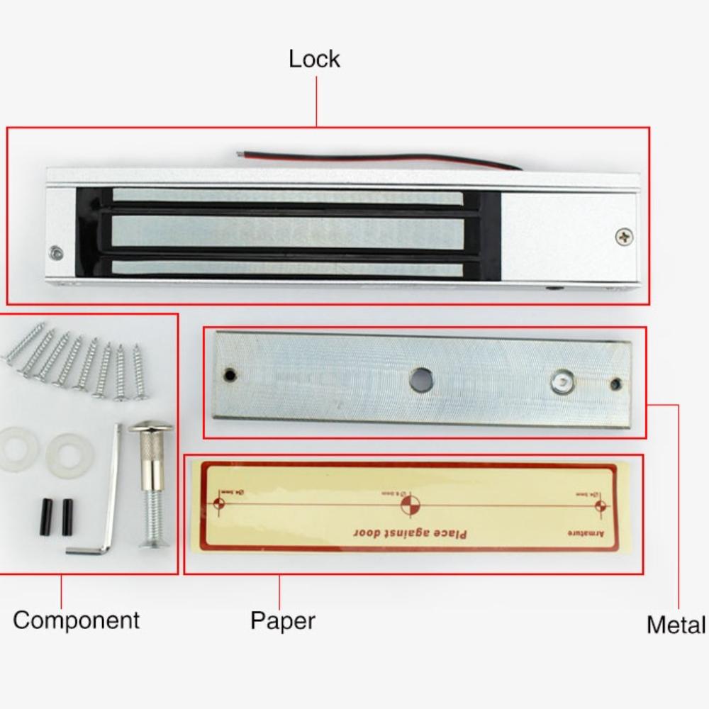 Электрический магнитный замок, 180 кг, 350 фунтов, удерживающая сила, 12 В постоянного тока, замок, система контроля доступа к двери, электромагнит, отказоустойчивый NC Mod