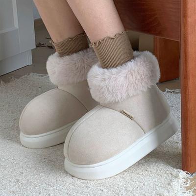 Модные женские зимние ботинки Litfun с плюшевой подкладкой, толстой подошвой, нескользящие ботильоны, новые уютные зимние ботинки, пушистые теплые хлопковые ботинки для женщин