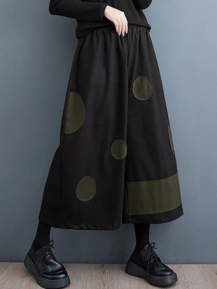 Xitao Свободные широкие брюки в горошек, простые модные женские брюки DMJ2765