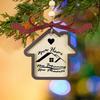 Рождественский кулон в форме деревянного дома, клетчатый декор с бантом, подвесной орнамент, 2-слойный деревянный кулон из материала с ремешком, украшение для дома