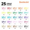 Shuttle Art Watercolor Brush Pen 25 Twin Marker Set with Brush and Extra Fine Includes 1 Coloring Perfect for Picture and Art Supplies with Case Set,