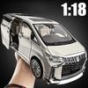 New 1:18 Toyota Alphard MPV Oversized Alloy Model Car Toy Die-cast Metal Casting Sound and Light Car Children Automatic Door Alloy Car Boy Gift