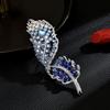 Women's Light Luxury Design Inlaid With Zircon Elegant Feather Brooch, Fashionable And Versatile Niche Design Sense Brooch