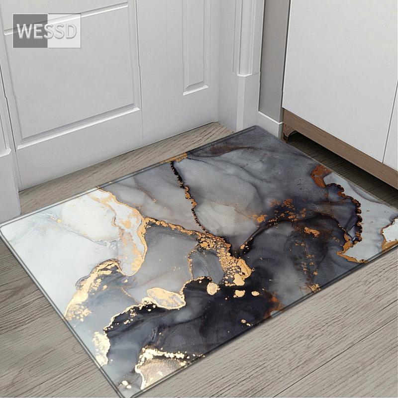 Коврик с абстрактным принтом чернил для кухни, напольный коврик для прачечной, впитывающий нескользящий мягкий моющийся коврик для ванной, длинные