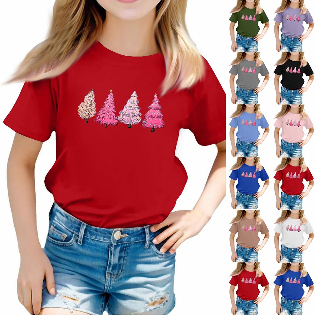 Christmas Day Toddler Girl Boy T-Shirts Kids Top Boys And Girls Printed Short Sleeved T-shirt