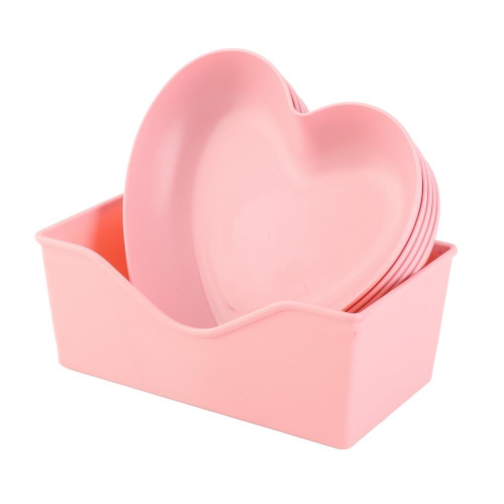 10Pcs Heart Shaped Outline Fruit Tray Resin Display Tray Reusable Decor Tray Wedding Table Decor