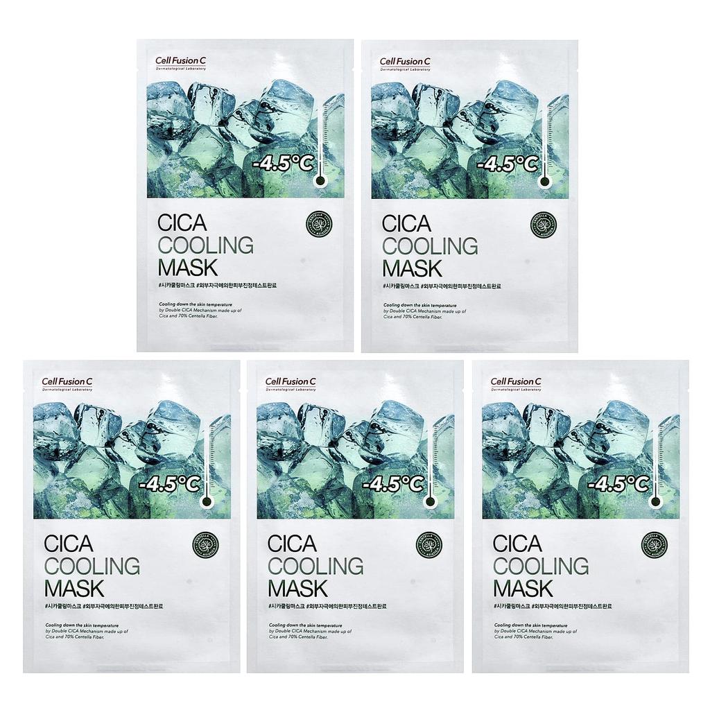 Cell Fusion C Cica Cooling Beauty Mask, 5 Sheets, 27g (0.95oz)