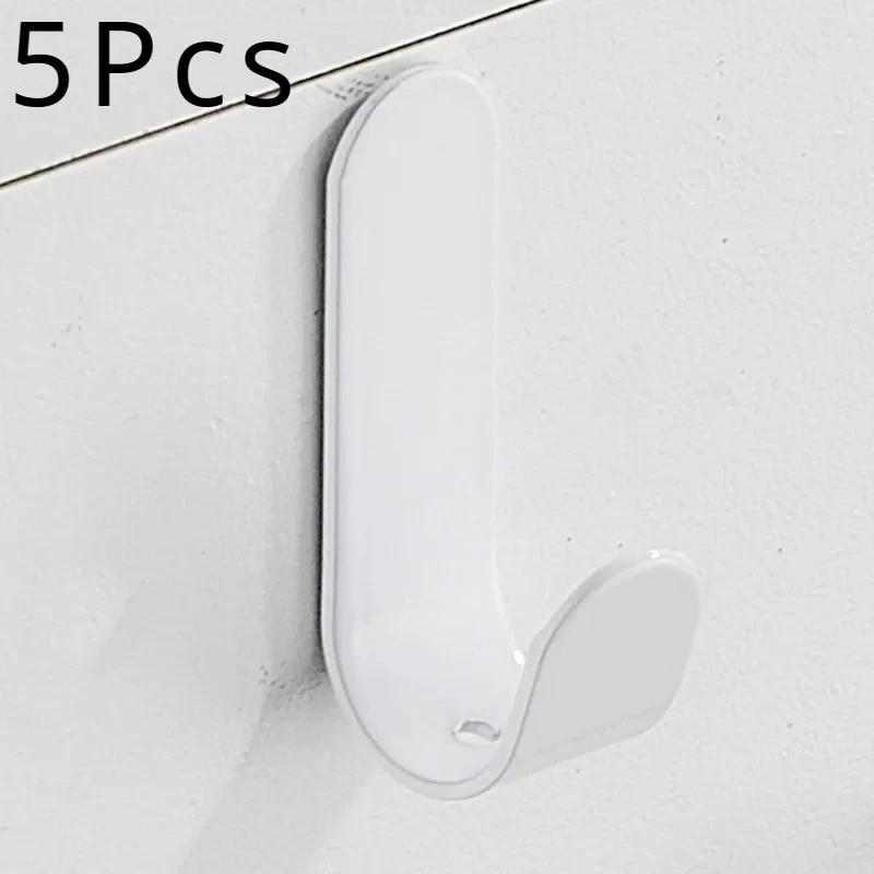 5Pcs Multi-purpose Wall Organizer Hook Behind-door Key Cloth Hanger Hook Bathroom Robe Towel Holder Rack Kitchen Hardware