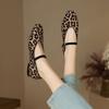 Krazing Pot Horsehair Fur Summer Spring Autumn Low Heels Flat with Leopard Patterns Ballet Shoes Shallow Pumps